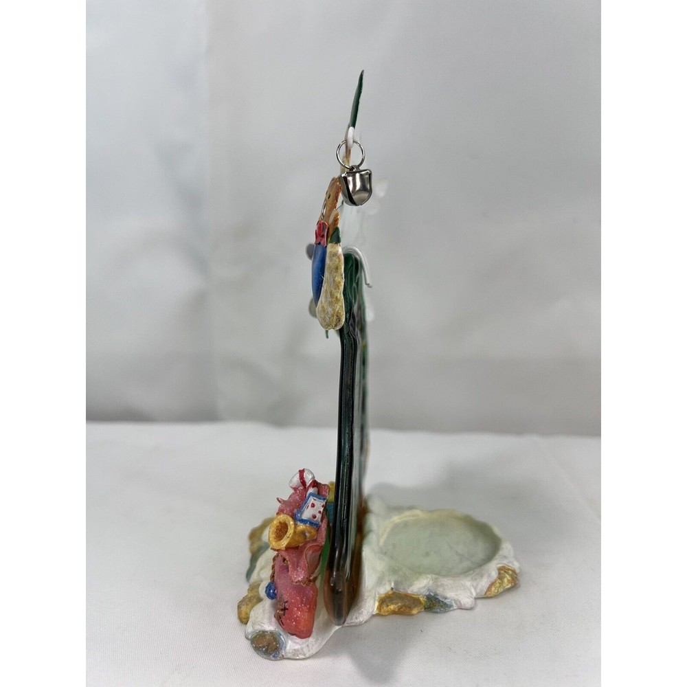 Fused Glass Santa Claus W Snowman Tea Light Candle Holder Christmas Versailles - Picture 4 of 7